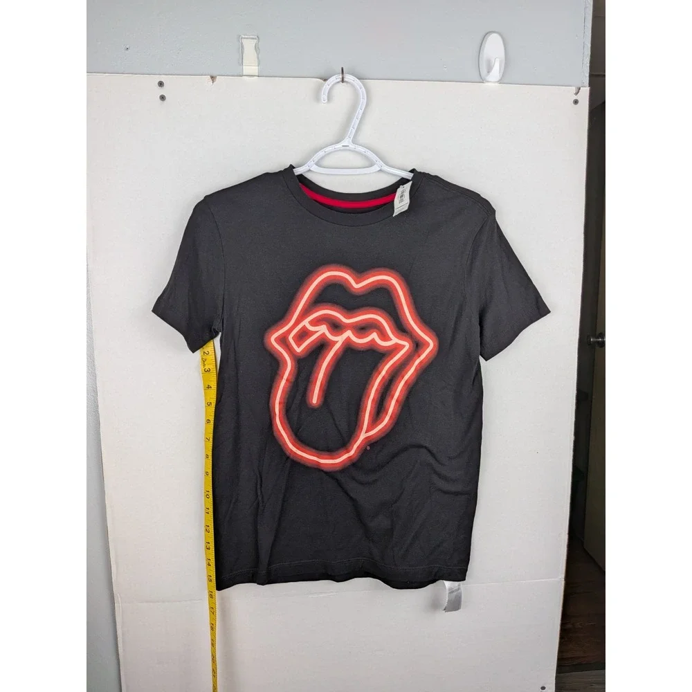 Old Navy Boys Rolling Stones Neon Tongue Graphic Tee Black Large 10-12 NWT
